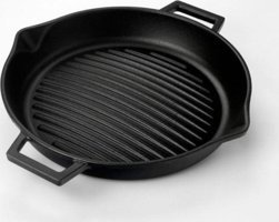 Lava Konik Döküm 30 cm Grill Tava Siyah