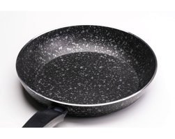 Cem Prestige Plastik Saplı Alüminyum 28 cm Düz Tava Siyah