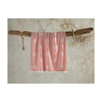 English Home Palm Pamuklu Polyester Plaj Havlusu Pembe