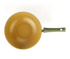 İlla Olivilla Plastik Saplı Alüminyum 28 cm Wok Tava Yeşil