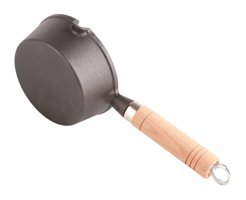 Hztyyier Mini Ahşap Saplı Demir Döküm 13 cm Kızartma Tava Siyah
