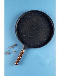 Emir Home Shop Lüx Ahşap Saplı Döküm 36 cm Gözleme Tava Siyah