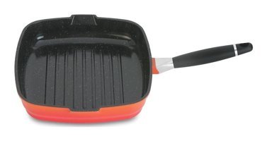 Berghoff Virgo Kare Plastik Saplı Alüminyum Döküm 28 cm Grill Tava Turuncu