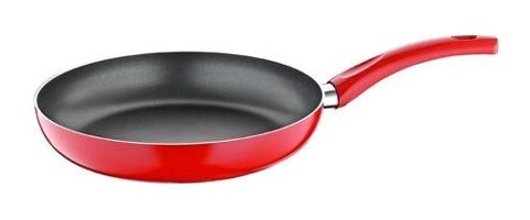 Papilla Redio Maxi Plastik Saplı Alüminyum 32 cm Düz Tava Kırmızı