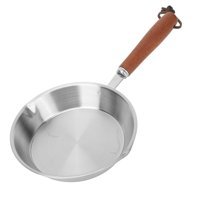Sorandy Mini Ahşap Saplı Paslanmaz Çelik 16 cm Kızartma Tava Gri