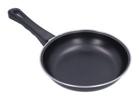 Generic Mini Plastik Saplı Paslanmaz Çelik 20 cm Kızartma Tava Siyah
