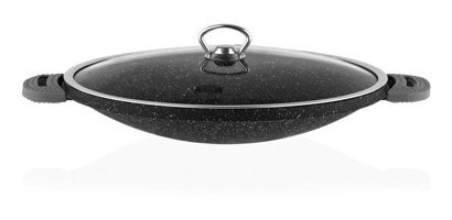 Taç TAC-3394 Plastik Saplı Döküm 34 cm Saç Tava Siyah