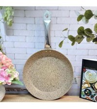 O.M.S 3207 Metal Saplı Granit 28 cm Düz Tava Bej