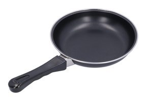 Generic Mini Plastik Saplı Paslanmaz Çelik 30 cm Kızartma Tava Siyah