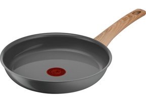 Tefal Renew C4250443 Ahşap Saplı Alüminyum 24 cm Düz Tava Gri