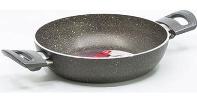 Mehtap Plastik Saplı Granit 22 cm Sahan Tava Gri
