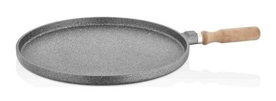 O.M.S 3285 Ahşap Saplı Döküm 34 cm krep Tava Gri