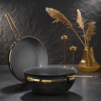 Brioni Selection Metal Saplı Granit 26 cm Düz Tava Siyah