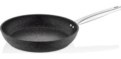 Falez Black Line Çelik Saplı Döküm 24 cm Düz Tava Siyah