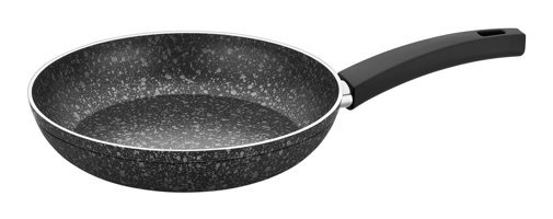 Cem Prestige Plastik Saplı Alüminyum 24 cm Düz Tava Siyah