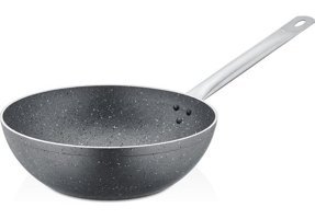 Polo Chef Megatron Metal Saplı Alüminyum 28 cm Wok Tava Gri