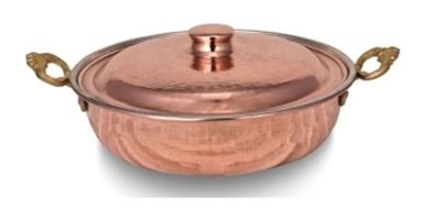 Turna Bakır No:4 Kapaklı Bakır 24 cm Sahan Tava