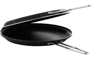 Kalite Sepette İkiz Çelik Saplı Granit 32 cm Balık Tava Siyah