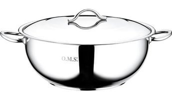 O.M.S Çelik 34 cm Wok Tava Gri