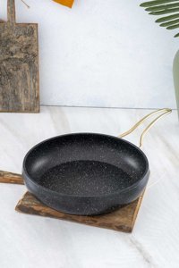 Housetone Nostalji Çelik Saplı Granit 26 cm Düz Tava Siyah