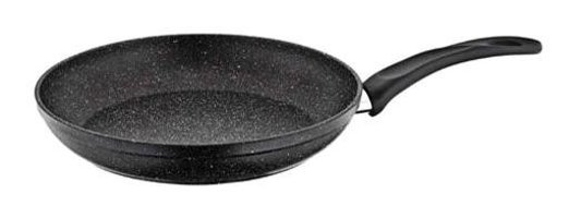 Essenso Plastik Saplı Granit 32 cm Düz Tava Siyah