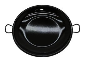 Besa Metal Saplı Emaye 30 cm Saç Tava Siyah