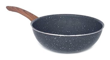 Leydi NWT26 Ahşap Saplı Alüminyum 26 cm Wok Tava Siyah