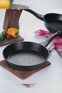 Acar Balık Plastik Saplı Alüminyum 28 cm Balık Tava Siyah