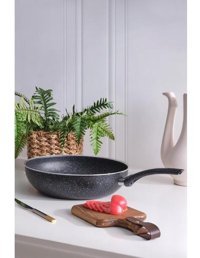 Znp Home Granit Saplı Alüminyum 30 cm Wok Tava Siyah
