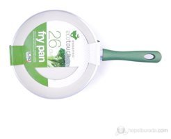 Essenso Ecotouch Verona Plastik Saplı Alüminyum 26 cm Düz Tava Yeşil
