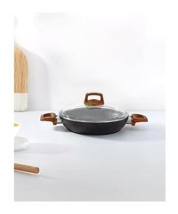 Bonera Vogue GRNT1051 Ahşap Saplı Alüminyum 20 cm Sahan Tava Siyah