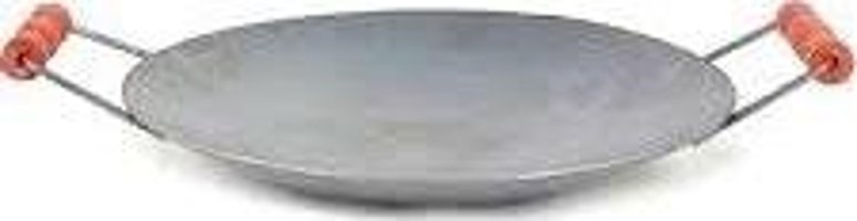 Go İthalat 2818 Ahşap Saplı Metal 35 cm Saç Tava Gri