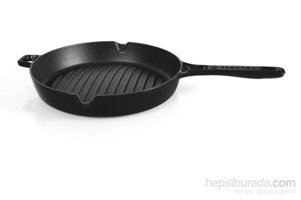Esse Bombe Plastik Saplı Demir Döküm 26 cm Grill Tava Siyah