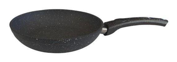 Remetta Plastik Saplı Granit 20 cm Düz Tava Siyah
