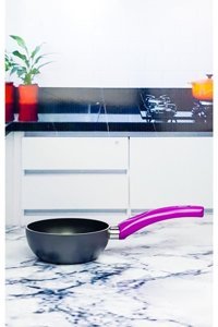 Papilla Mini Plastik Saplı Granit 12 cm Sos Tava Siyah
