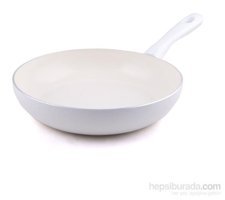 Contesse Ecotouch Torino Plastik Saplı Seramik 24 cm Düz Tava Gri