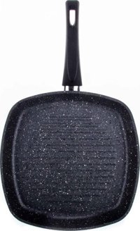 Aryıldız T/T Solido Plastik Saplı Granit 28 cm Grill Tava Siyah