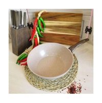 Gülsan Safran Plastik Saplı Granit 24 cm Wok Tava Gri