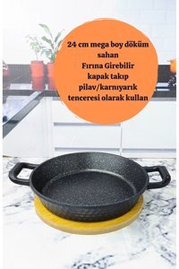 Bre Home Plastik Saplı Döküm 24 cm Sahan Tava Gri