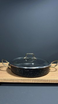 Bena Life Kapaklı Metal Saplı Alüminyum 20 cm Düz Tava Siyah
