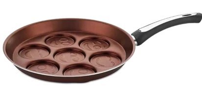 Tamu 7 Bölüm Plastik Saplı Alüminyum 28 cm Pankek Tava Kahverengi