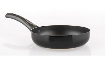 Trendlon Plastik Saplı Alüminyum 24 cm Düz Tava Siyah