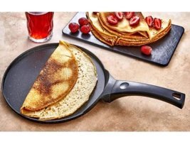 Nidage ZK-897 Plastik Saplı Döküm 26 cm Krep Tava Siyah
