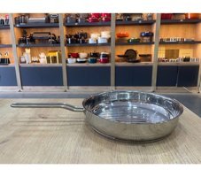 Davet Çelik Saplı Paslanmaz Çelik 24 cm Grill Tava Gri