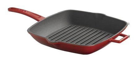 Lava Metal Saplı Döküm 28x28 cm Grill Tava Kırmızı