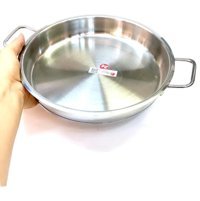 Ulutaş Endüstriyel Çelik Saplı Paslanmaz Çelik 24 cm Sahan Tava Gri