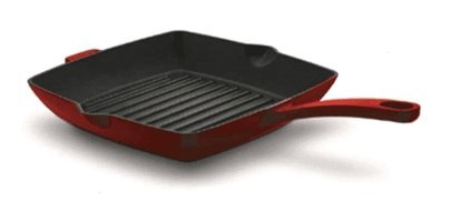 Korkmaz Castra A2846-1 Döküm Saplı Döküm 26x26 cm Grill Tava Kırmızı