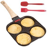 Cresbel 4 Bölüm Ahşap Saplı Alüminyum 37.2x18.5 cm Pankek Tava Siyah