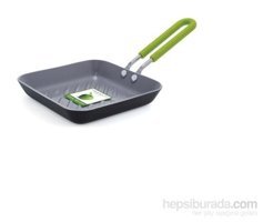 Greenpan Mini Kare Plastik Saplı Seramik 12.5 cm Grill Tava Siyah