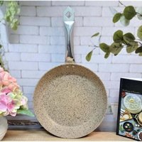 O.M.S 3207 Çelik Saplı Granit 24 cm Düz Tava Bej